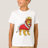 Leeuw als koning met kroon en kaap t-shirt (Voorkant)