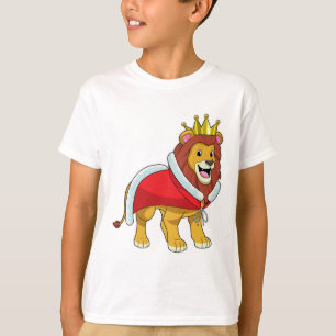 Leeuw als koning met kroon en kaap t-shirt