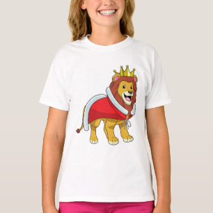 Leeuw als koning met kroon en kaap t-shirt