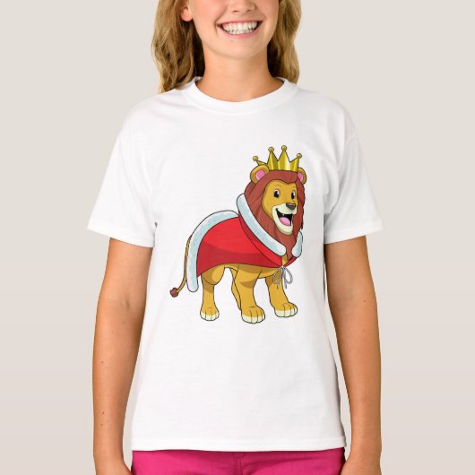 Leeuw als koning met kroon en kaap t-shirt (Voorkant)