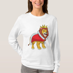 Leeuw als koning met kroon en kaap t-shirt
