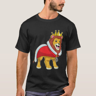 Leeuw als koning met kroon en kaap t-shirt