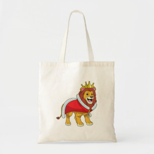 Leeuw als koning met kroon en kaap tote bag