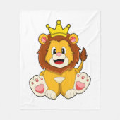 Leeuw als koning met kroon fleece deken (Voorkant)