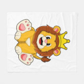 Leeuw als koning met kroon fleece deken (Voorkant (Horizontaal))
