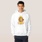 Leeuw als koning met kroon hoodie (Voorkant volledig)