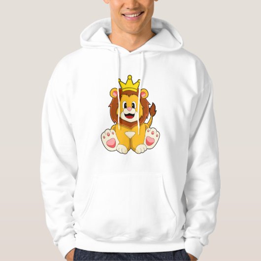 Leeuw als koning met kroon hoodie (Voorkant)