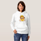 Leeuw als koning met kroon hoodie (Voorkant volledig)
