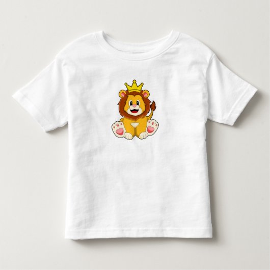 Leeuw als koning met kroon kinder shirts (Voorkant)