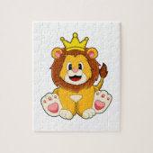 Leeuw als koning met kroon legpuzzel (Verticaal)
