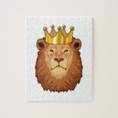 Leeuw als koning met kroon legpuzzel (Verticaal)