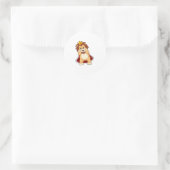 Leeuw als koning met kroon.PNG Ronde Sticker (Tas)