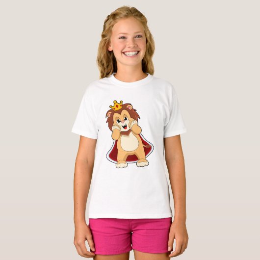 Leeuw als koning met kroon.PNG T-shirt (Voorkant volledig)