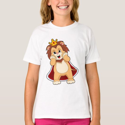 Leeuw als koning met kroon.PNG T-shirt (Voorkant)