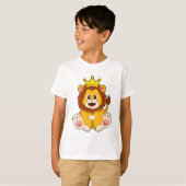 Leeuw als koning met kroon t-shirt (Voorkant volledig)