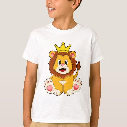 Leeuw als koning met kroon t-shirt (Voorkant)