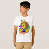 Leeuw als koning met kroon t-shirt (Voorkant volledig)