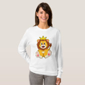 Leeuw als koning met kroon t-shirt (Voorkant volledig)