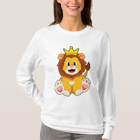 Leeuw als koning met kroon t-shirt (Voorkant)