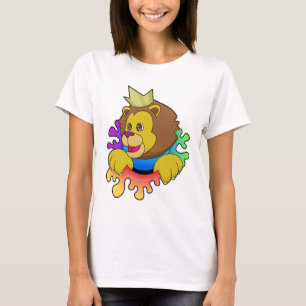 Leeuw als koning met kroon t-shirt