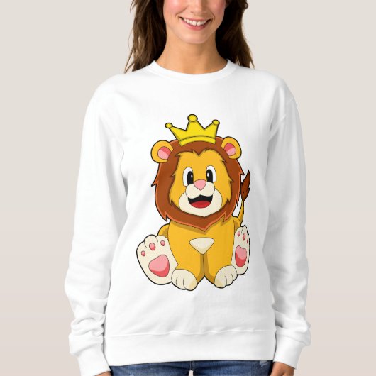 Leeuw als koning met kroon trui (Voorkant)