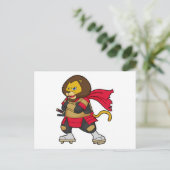 Leeuw als krijger met cape briefkaart (Staand voorkant)