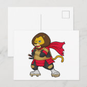 Leeuw als krijger met cape briefkaart (Voorkant / Achterkant)