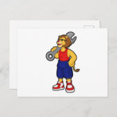 Leeuw als Mechanicien met Sleutel Briefkaart (Voorkant / Achterkant)