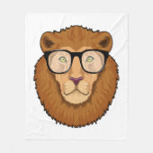 Leeuw als Nerd met bril Fleece Deken (Voorkant)