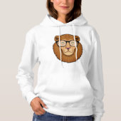 Leeuw als Nerd met bril Hoodie (Voorkant)