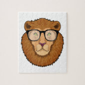Leeuw als Nerd met bril Legpuzzel (Verticaal)