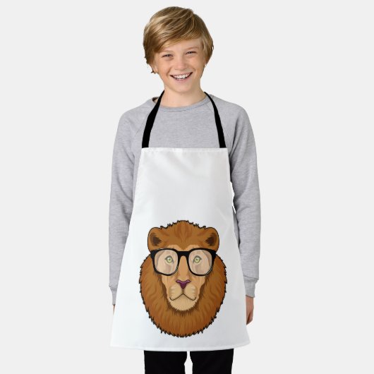 Leeuw als Nerd met bril Schort (Gedragen)