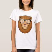 Leeuw als Nerd met bril T-shirt (Voorkant)