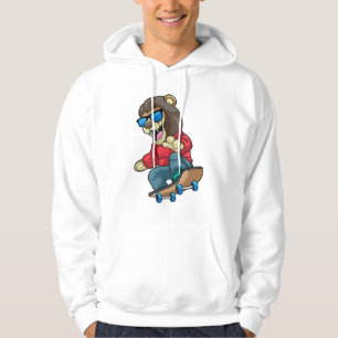 Leeuw als Skater met skateboard Hoodie