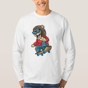 Leeuw als Skater met skateboard T-shirt