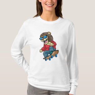 Leeuw als Skater met skateboard T-shirt