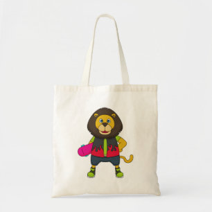 Leeuw als Skater met skateboard Tote Bag