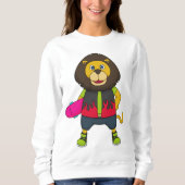 Leeuw als Skater met skateboard Trui (Voorkant)