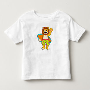 Leeuw als Surfer met surfboard Kinder Shirts
