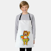 Leeuw als Surfer met surfboard Schort (Gedragen)