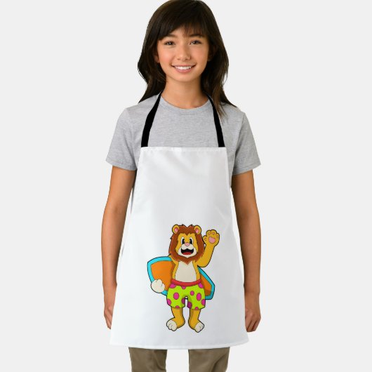 Leeuw als Surfer met surfboard Schort (Insitu)