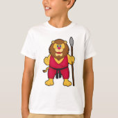 Leeuw als Warrior met Spear T-shirt (Voorkant)