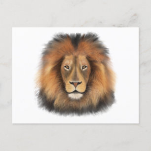 leeuw aquarel Leo koning safari dier jungle kat  Briefkaart