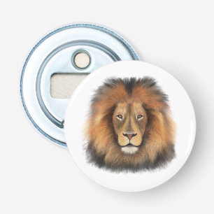 leeuw aquarel Leo koning safari dier jungle kat Button Flesopener