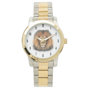 leeuw aquarel Leo koning safari dier jungle kat Horloge