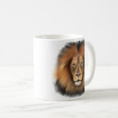 leeuw aquarel Leo koning safari dier jungle kat Koffiemok (Voorkant rechts)