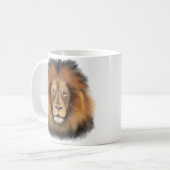 leeuw aquarel Leo koning safari dier jungle kat Koffiemok (Voorkant links)