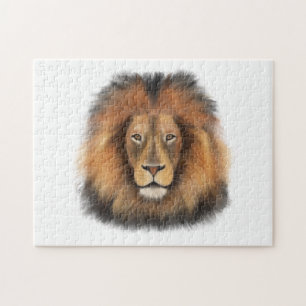leeuw aquarel Leo koning safari dier jungle kat Legpuzzel