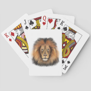 leeuw aquarel Leo koning safari dier jungle kat Pokerkaarten