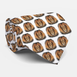 leeuw aquarel Leo koning safari dier jungle kat Stropdas